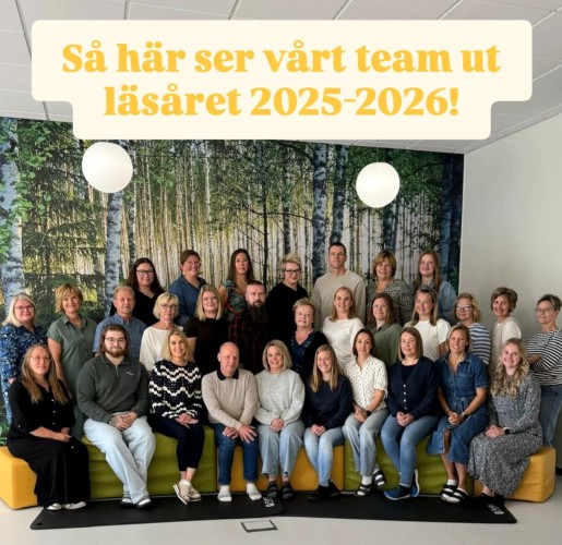 glada lärare poserar i skolan